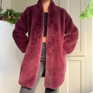 Purple Faux Fur Coat